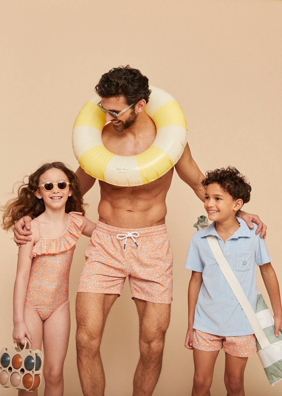 Orange Flowers Men's Swim Shorts
