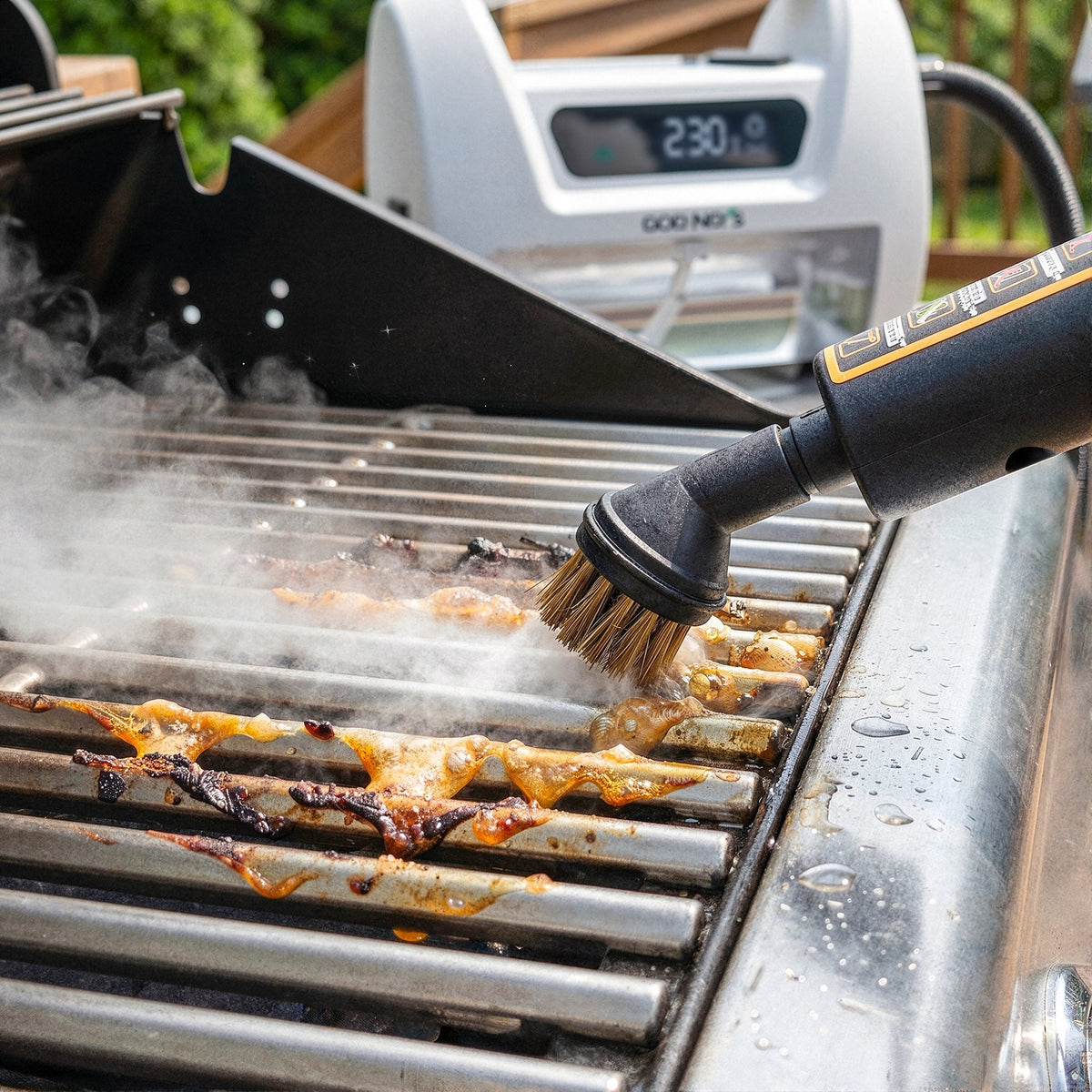 Handheld Steam Cleaner for Kitchen Grease, Range Hood & Stovetop — 230°F Dry Steam (Slate Black)