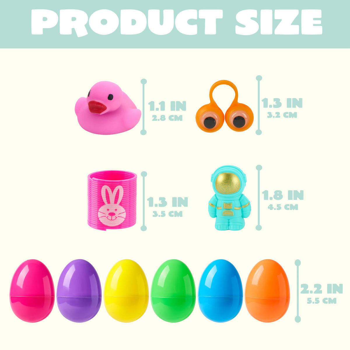 144 Pcs Prefilled Easter Eggs with Toys & Stickers for Egg Hunt, Party Favors & Classroom Prizes