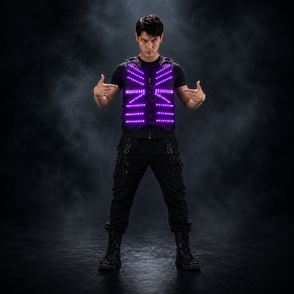 LED Luminous Vest for Stage Performance, Atmosphere Fluorescent Strobe Costume