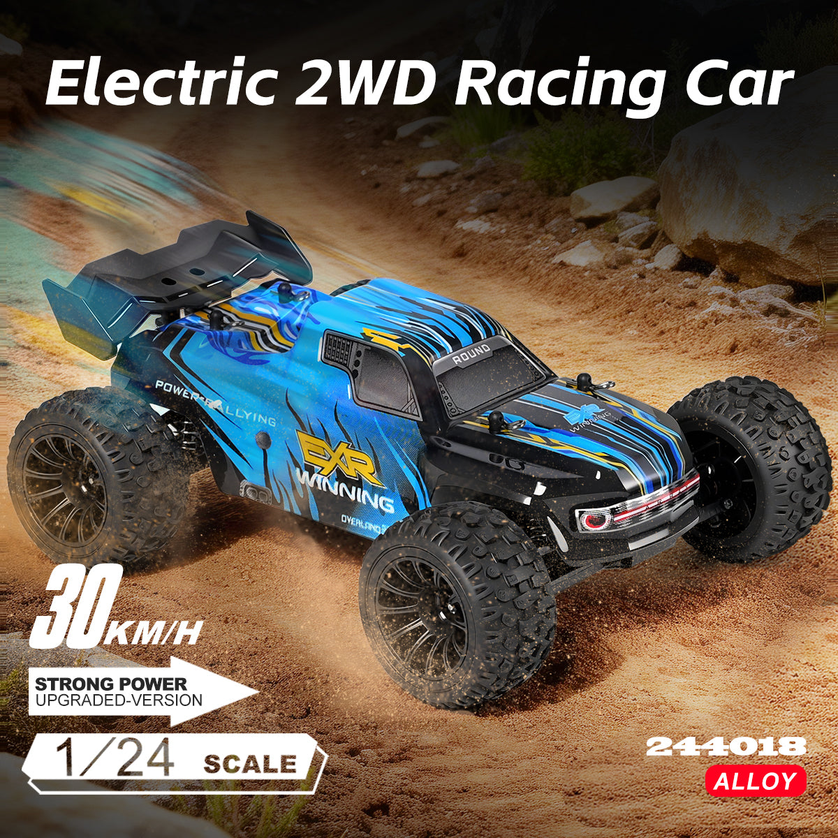 1/24 Scale Electric 2WD High-Speed Alloy Off-Road Rock-Crawling Monster Truck-WLY27