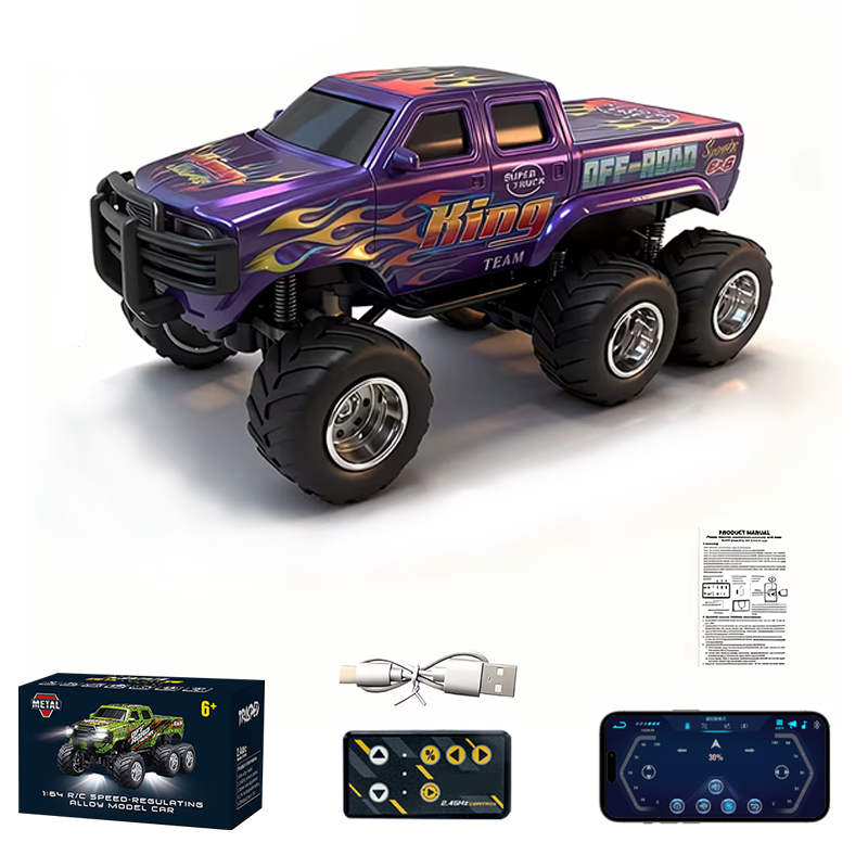 1/64 Off-Road High-Speed Six-Wheel Alloy Remote Control Car - TCY24