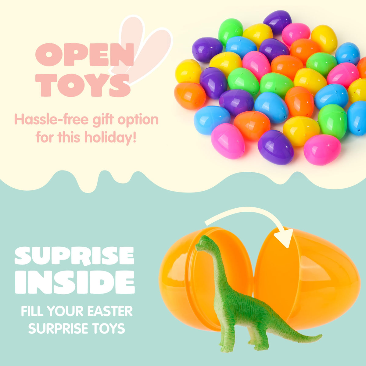 200 Pcs Prefilled Easter Eggs with Toys & Stickers, Easter Party Favors for Kids
