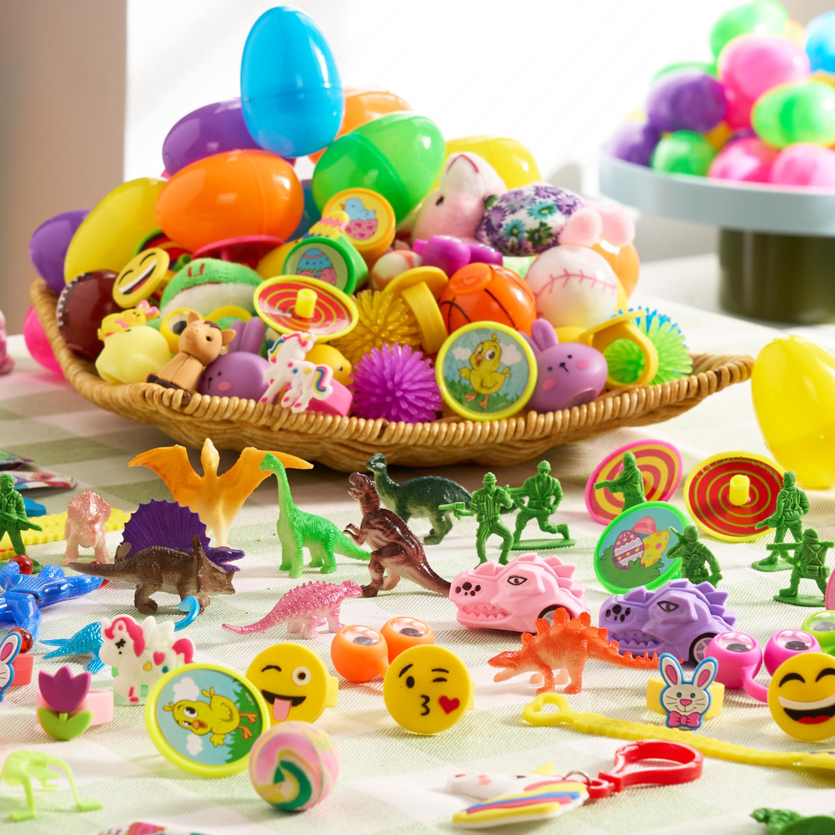 200 Pcs Prefilled Easter Eggs with Toys & Stickers, Easter Party Favors for Kids