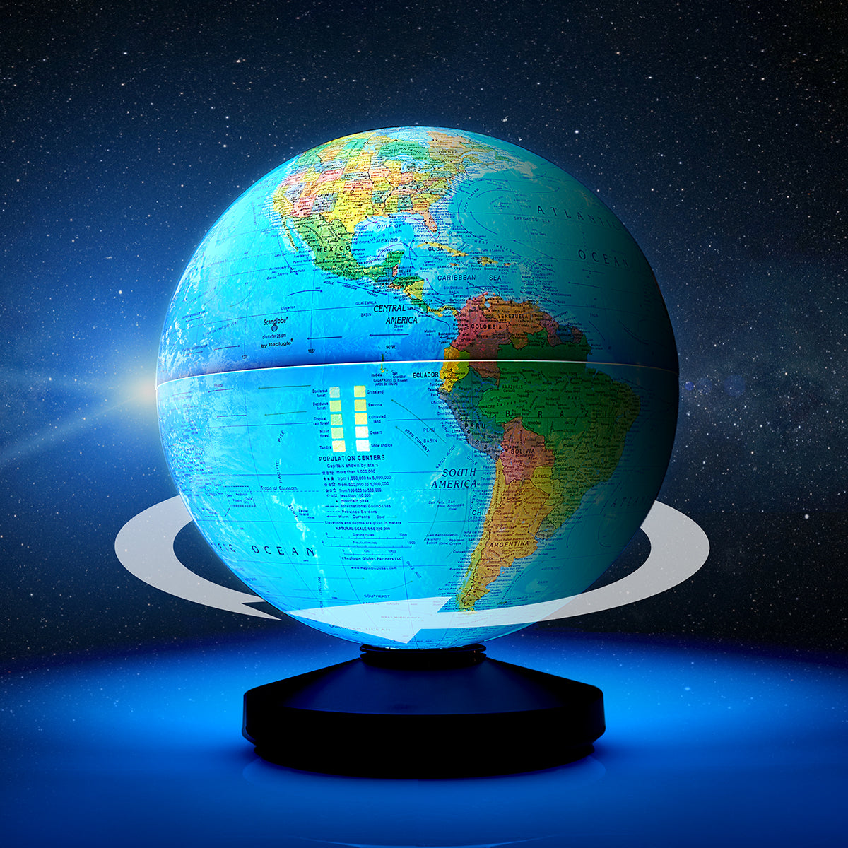 Self-Rotating Illuminating Globe