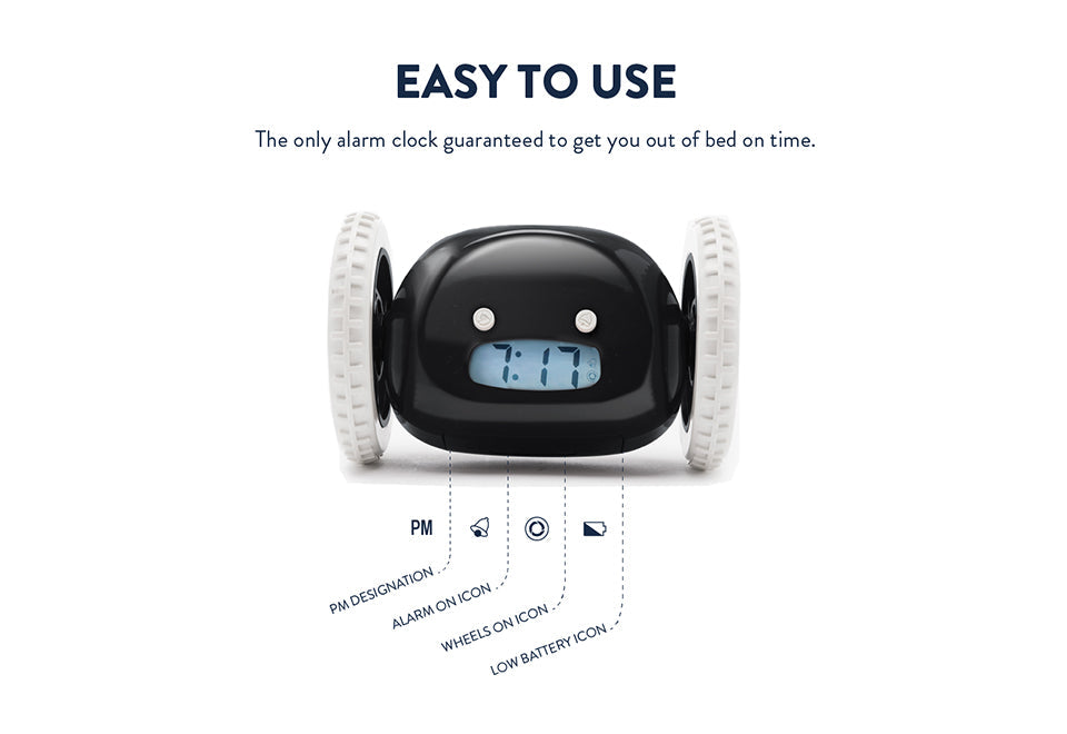 Alarm Clock on Wheels