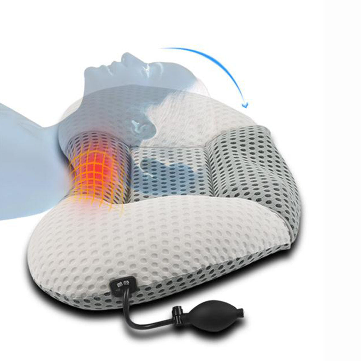 Height Adjusting Massage Pillow with Heat