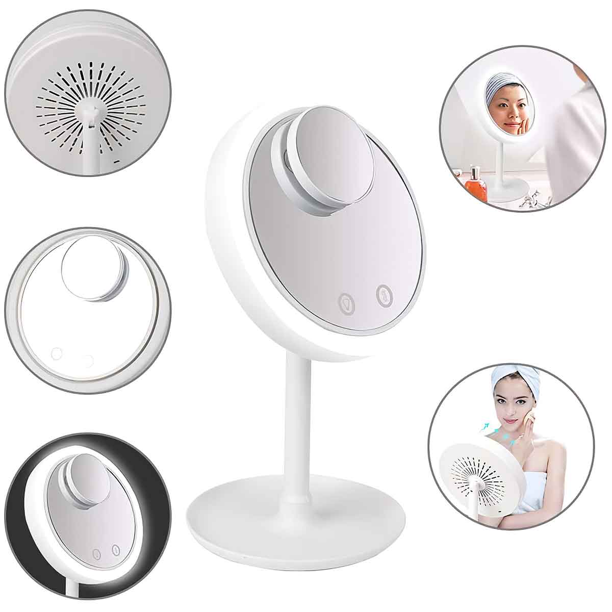 LED Vanity Mirror with Cooling Fan