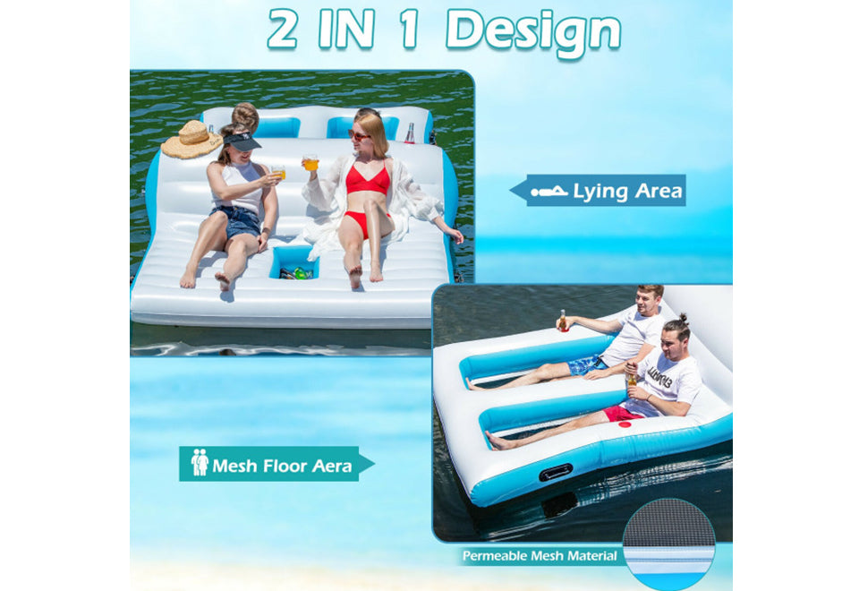 Floating 4 Person Inflatable Lounge Raft