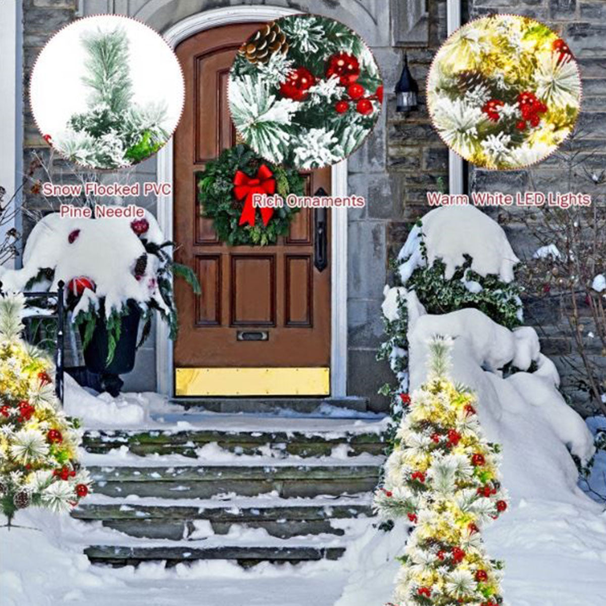 2-Ft. Cordless Pre-Lit Walkway Trees (Set of 2)