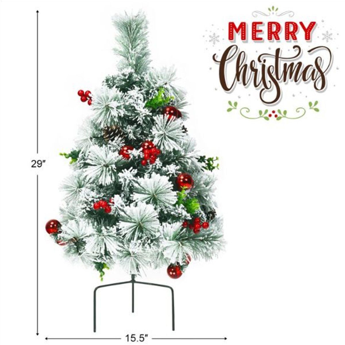 2-Ft. Cordless Pre-Lit Walkway Trees (Set of 2)