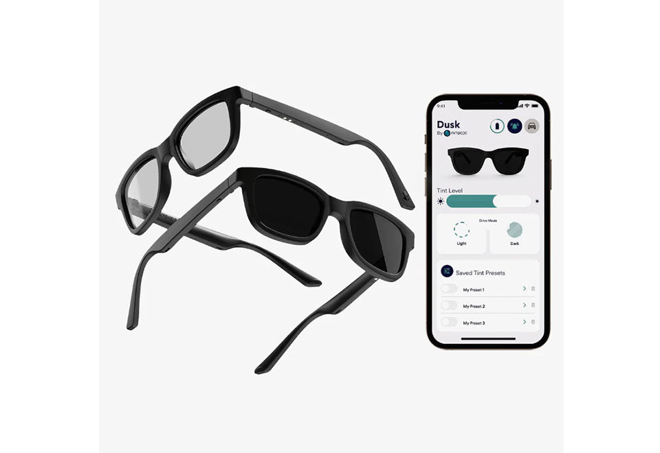 App-Enabled Tint Changing Smart Sunglasses with Audio
