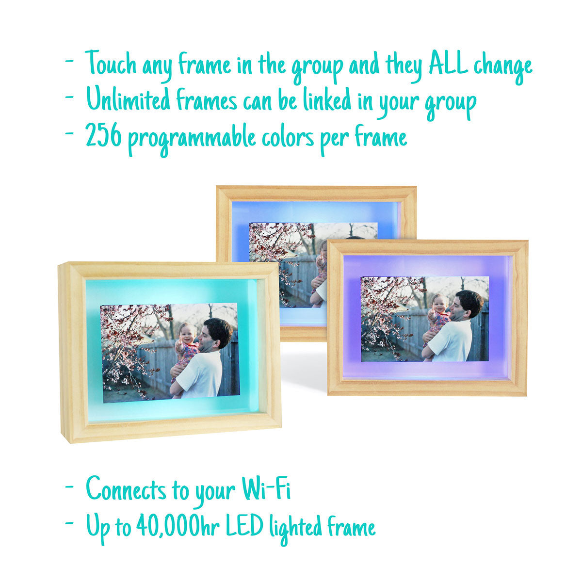 Long Distance Friendship Picture Frame Lamps (Set of 2)
