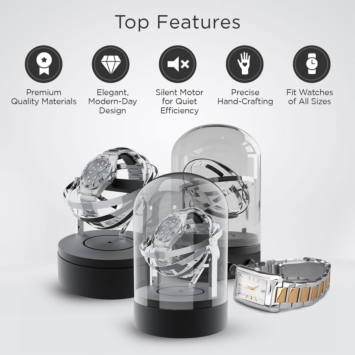 Luxury Glass Automatic Watch Winder