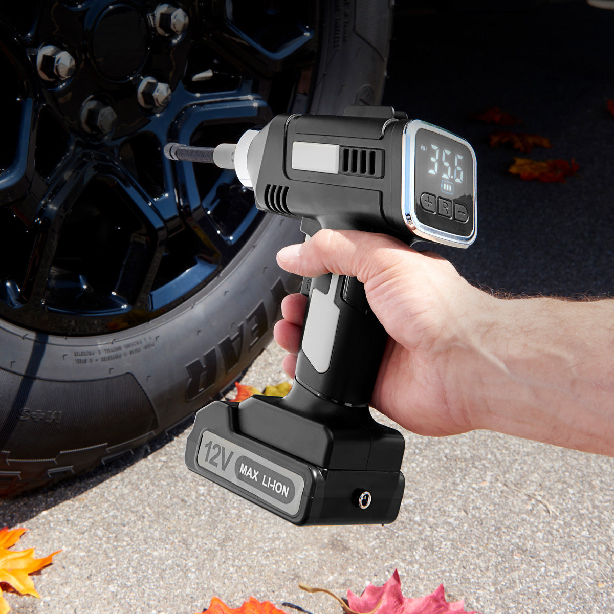 Cordless Auto Stop Tire Inflator by Sharper Image