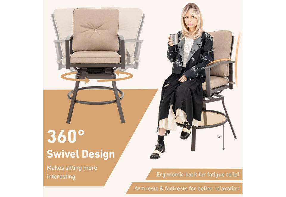 3-Piece Swivel Bar Table Set