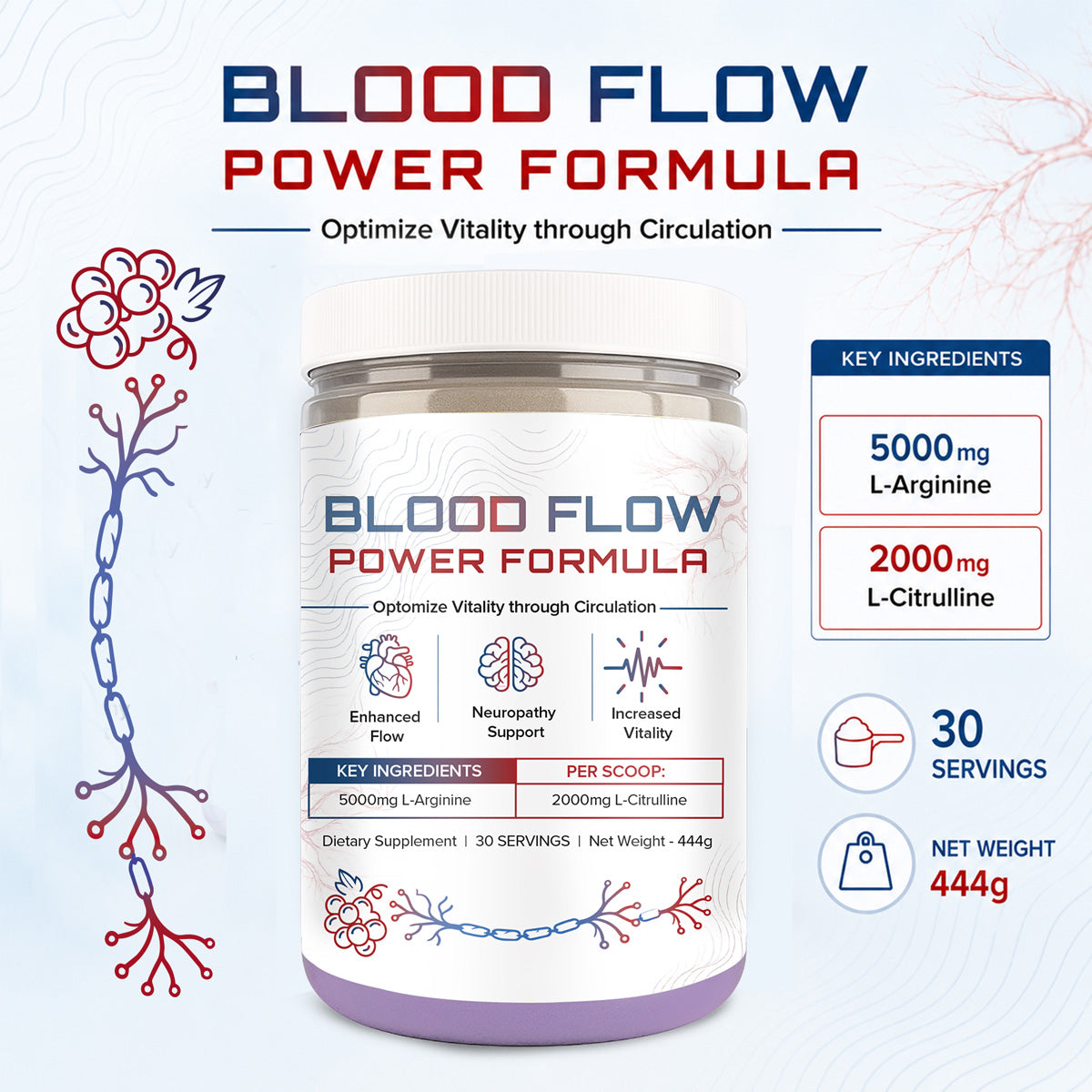 Blood Flow Power Formula Drink Powder
