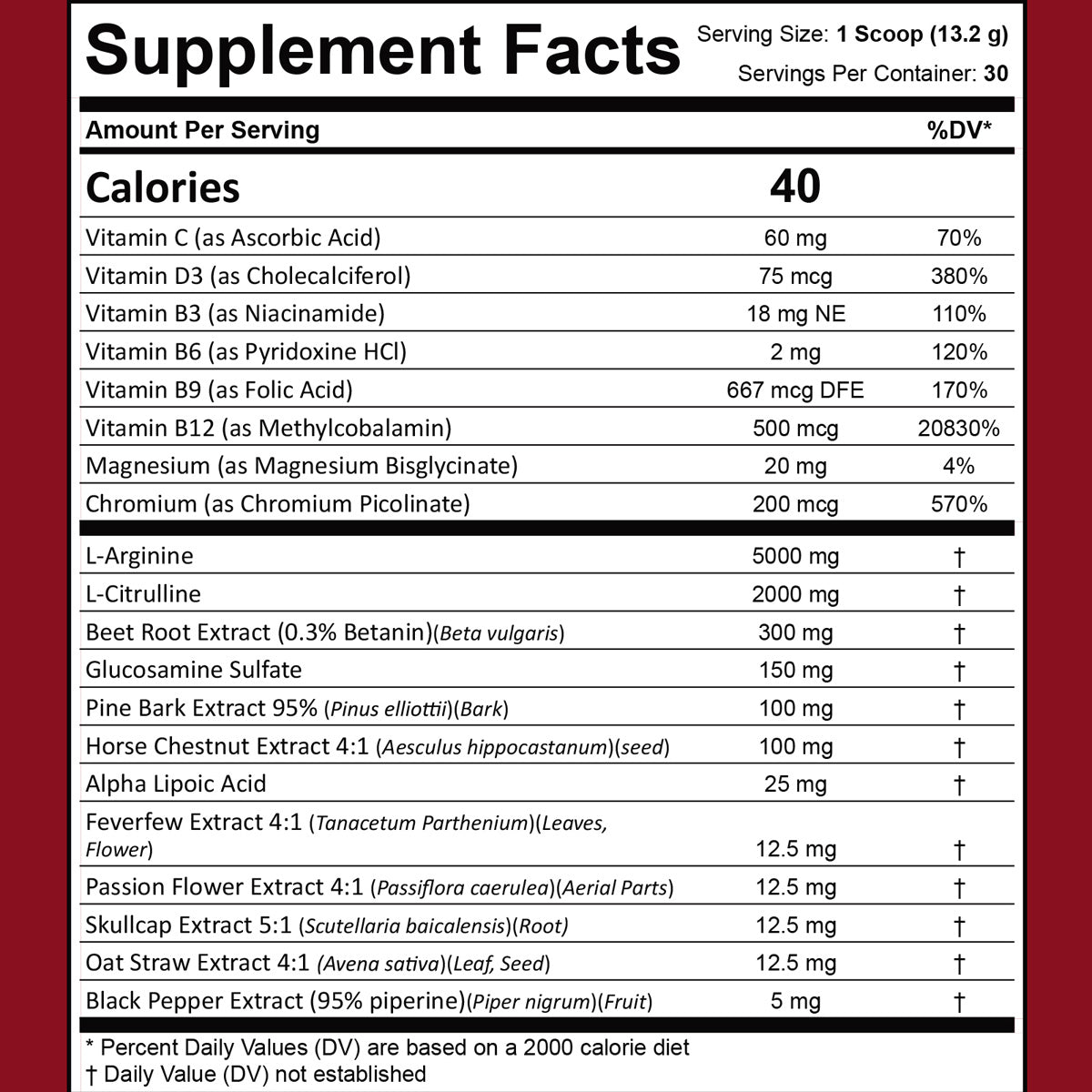 Blood Flow Power Formula Drink Powder