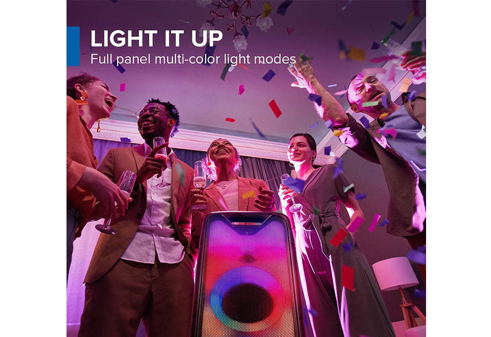Bluetooth Party Speaker with LED Lights