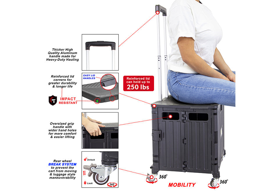 Quick Cart 360° Four Wheeled Rolling Crate
