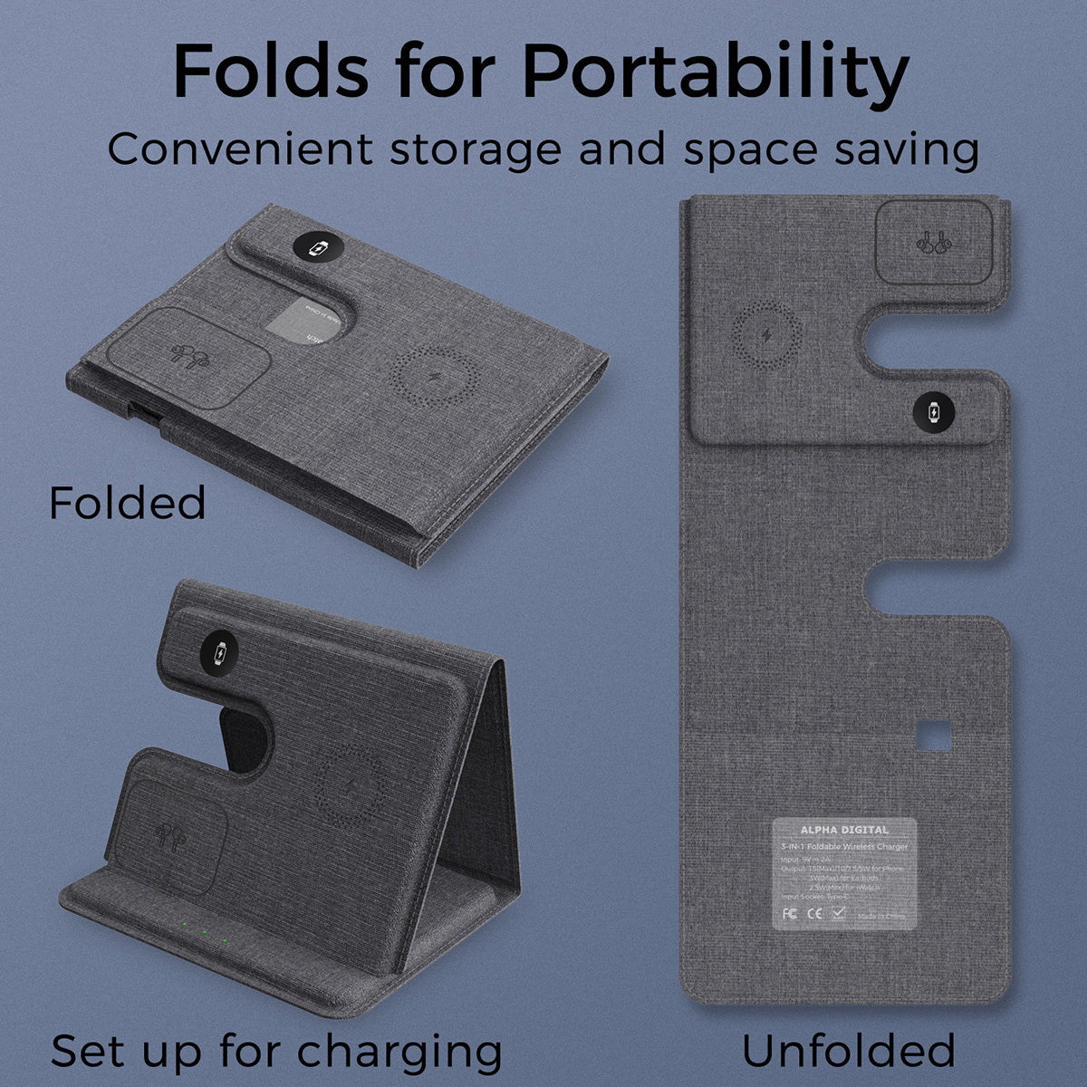 3-in-1 Foldable Wireless Charging Stand