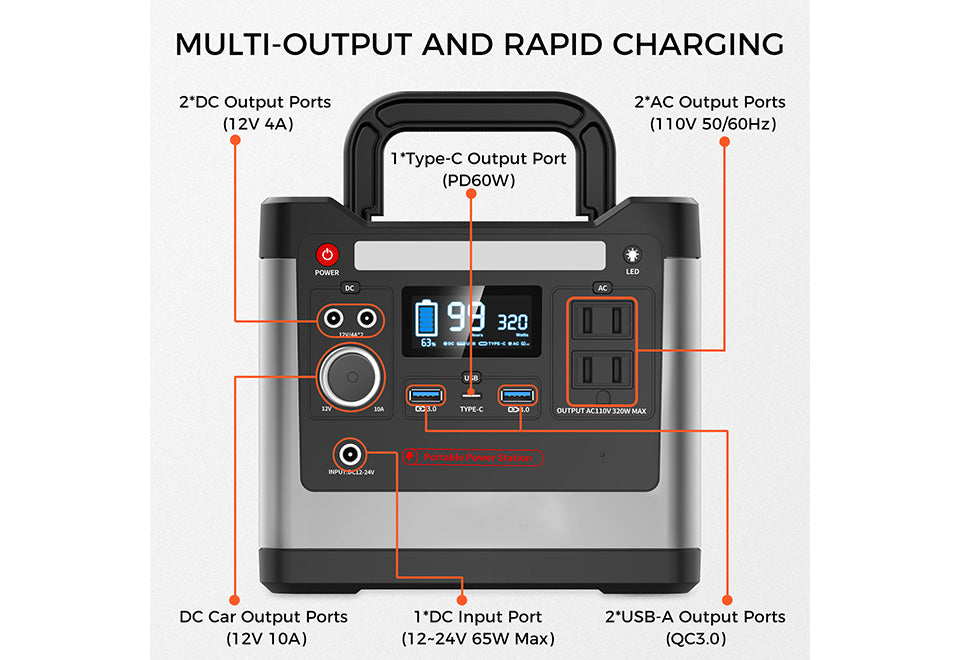 320W Outdoor Portable Power Station