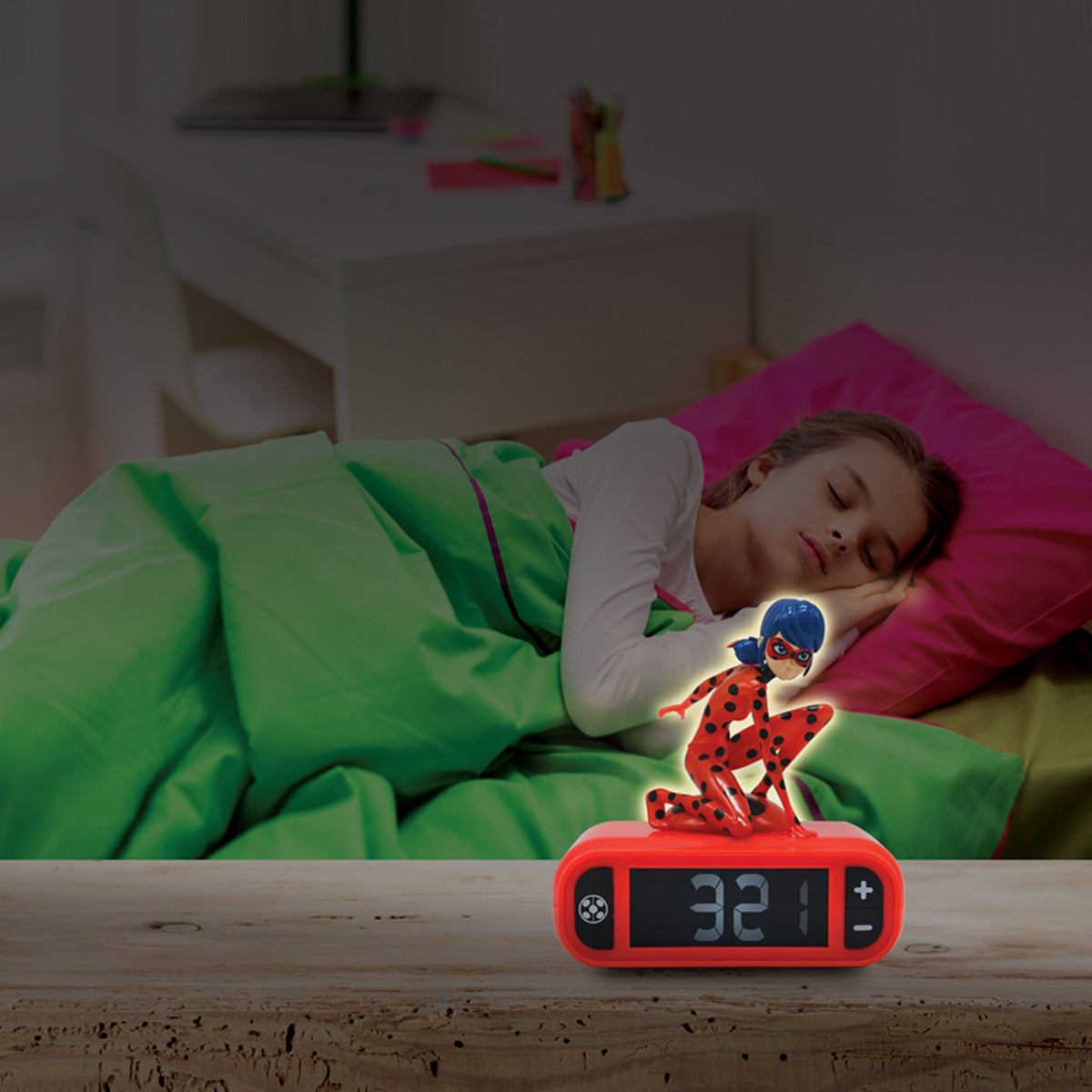 Miraculous Ladybug Digital Alarm Clock with Nightlight