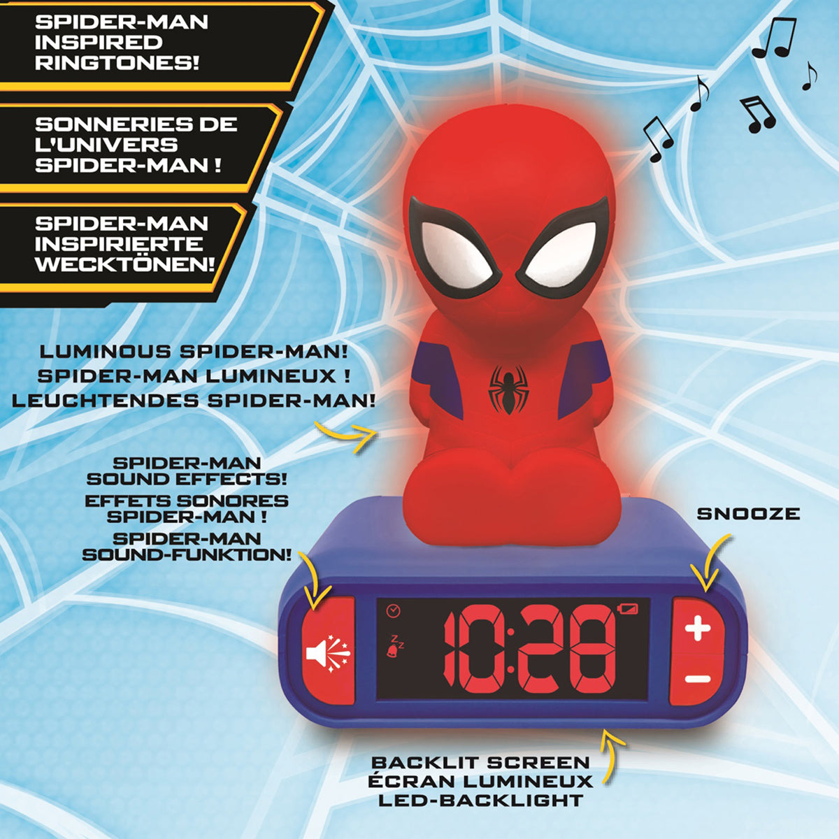 Spiderman Digital Alarm Clock with Nightlight