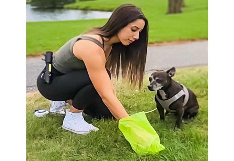 LED Tactical Flashlight and Pet Waste Bag Dispenser