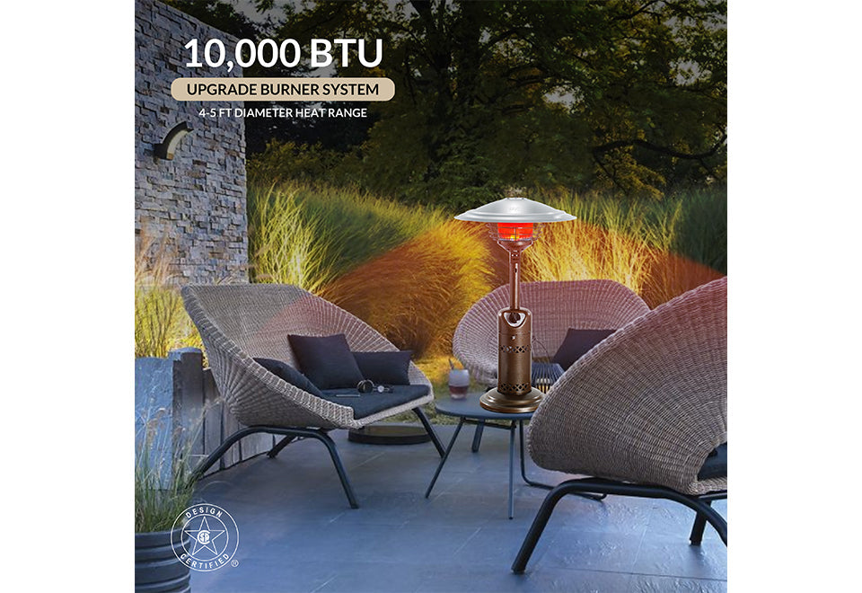 10,000 BTU Bronze Tabletop Patio Heater
