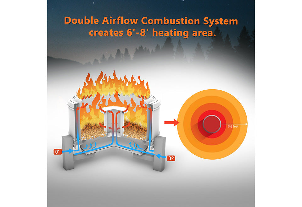 22'' Outdoor Smokeless Wood-Burning Fireplace
