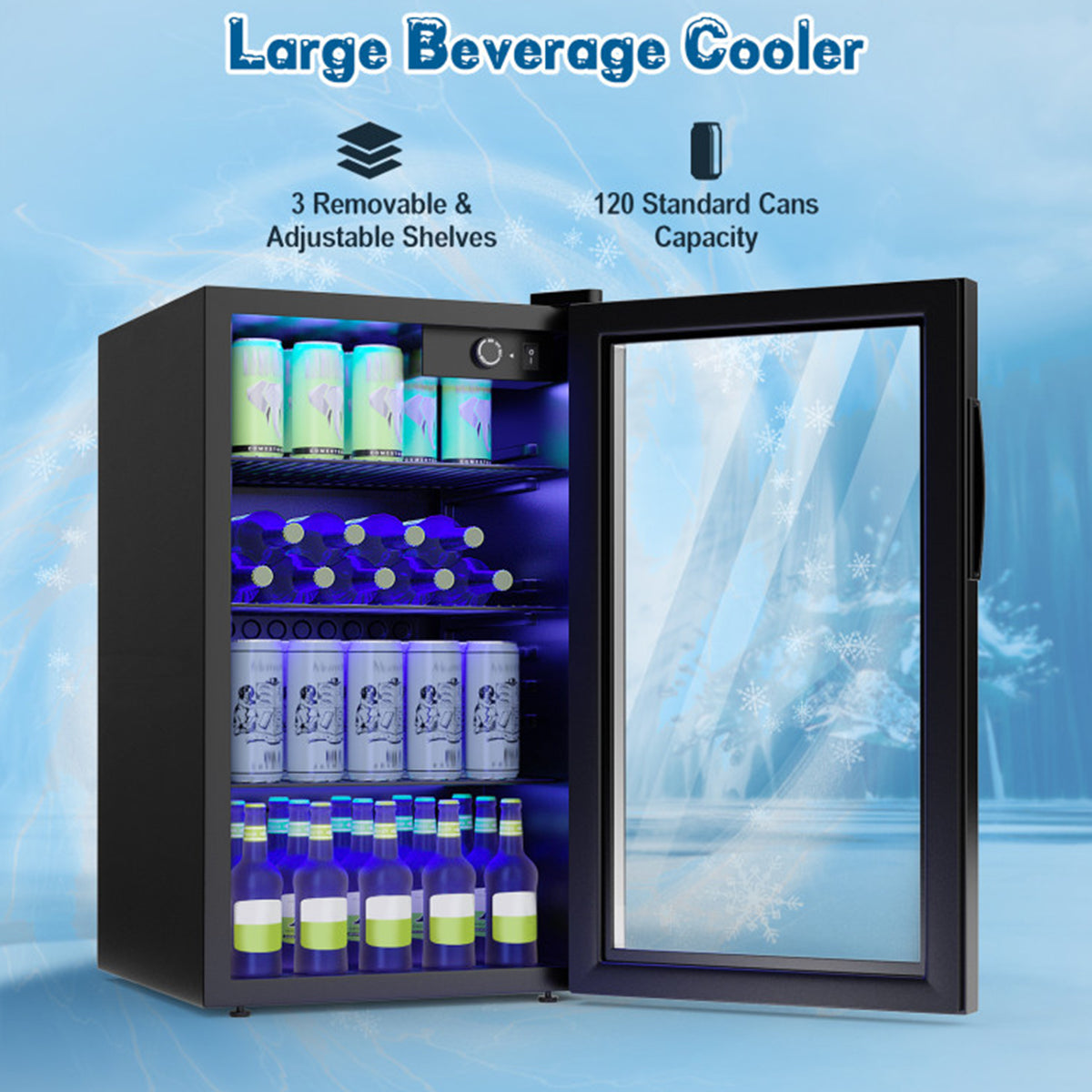 120 Can Beverage Refrigerator with Glass Door