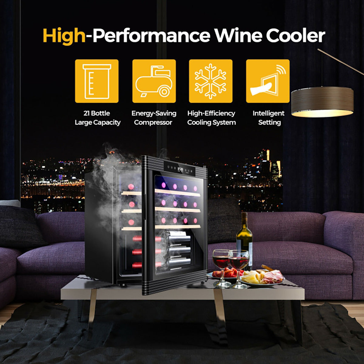 21 Bottle Compressor Wine Cooler Refrigerator