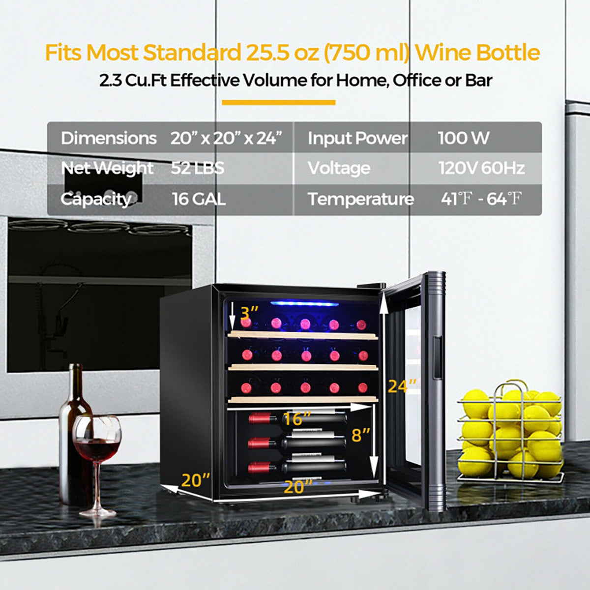 21 Bottle Compressor Wine Cooler Refrigerator