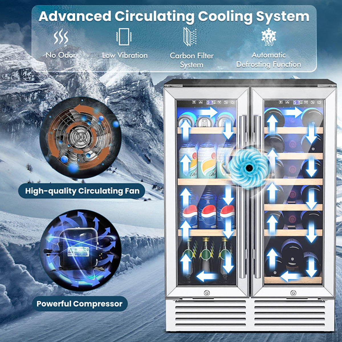 24'' Dual Zone Wine and Beverage Cooler