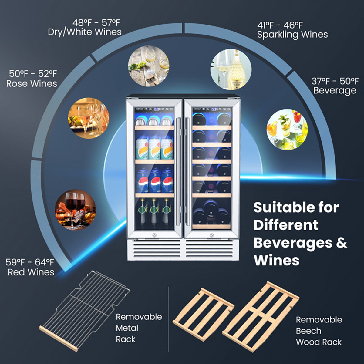 24'' Dual Zone Wine and Beverage Cooler