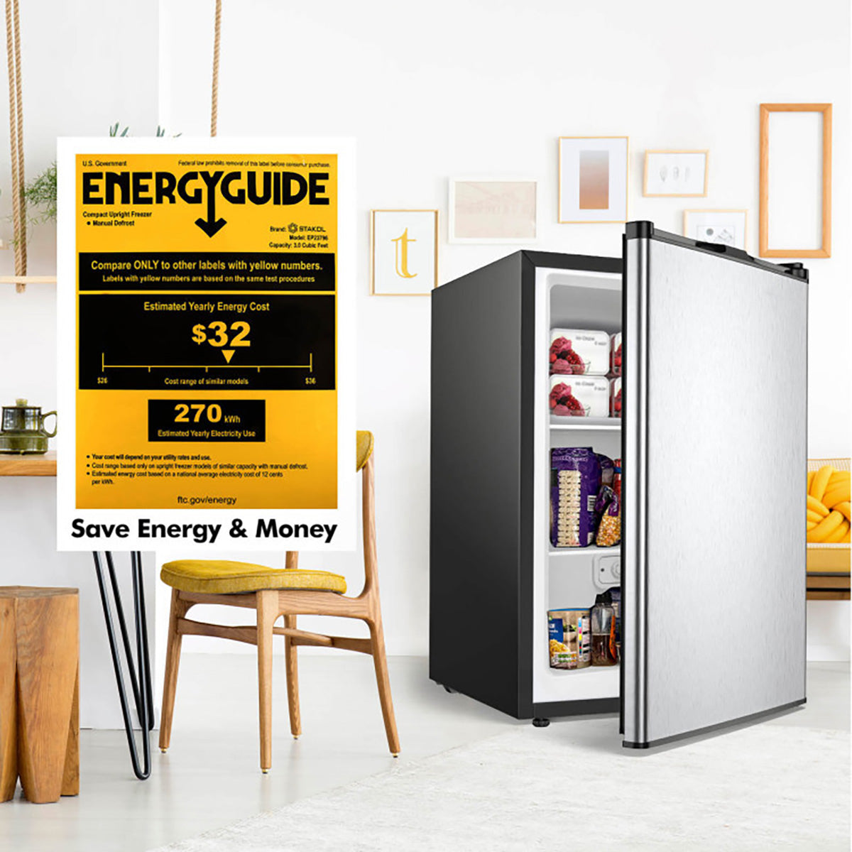 3 Cu. Ft. Manual Defrost Upright Freezer