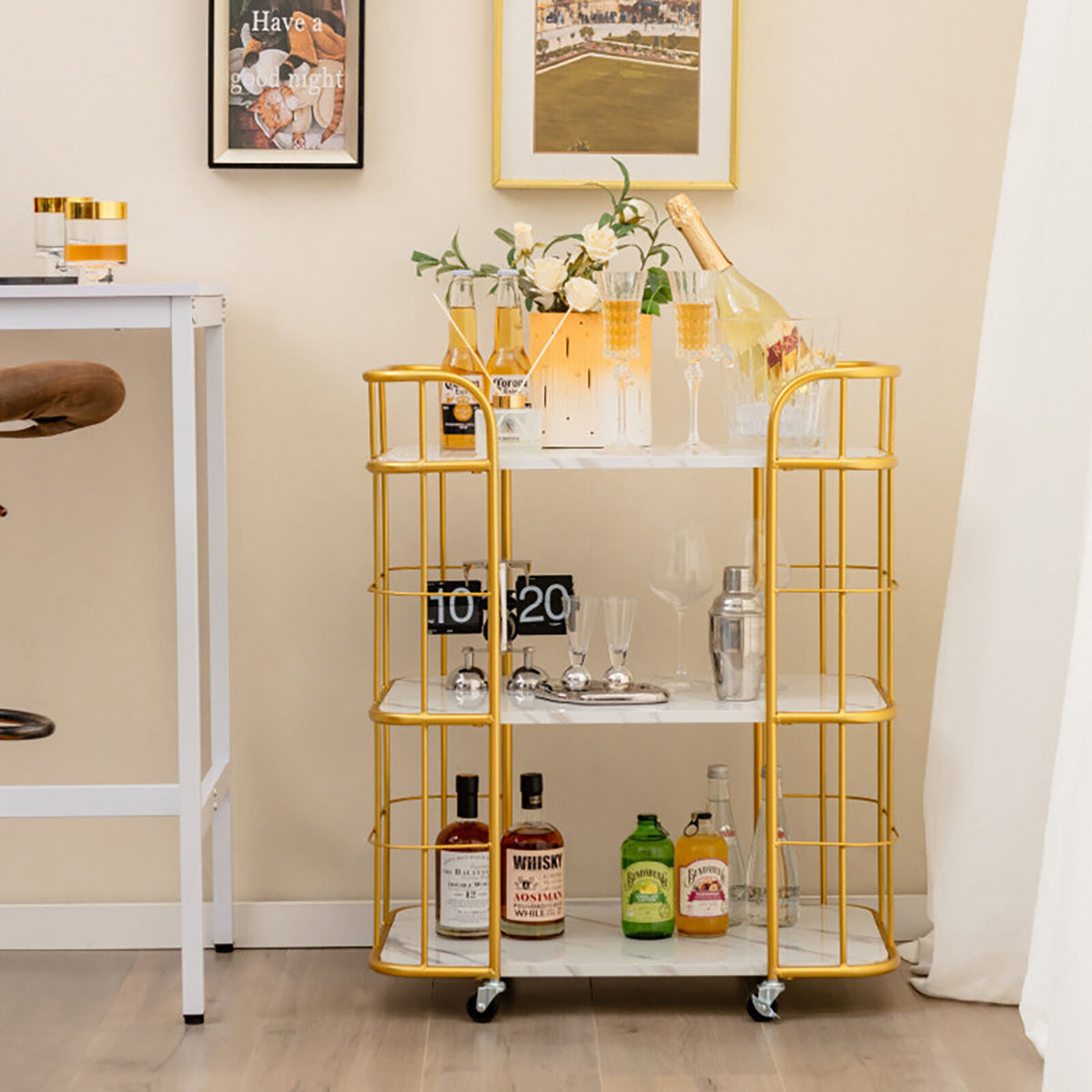 3-Tier Metal Storage Serving Cart Trolley