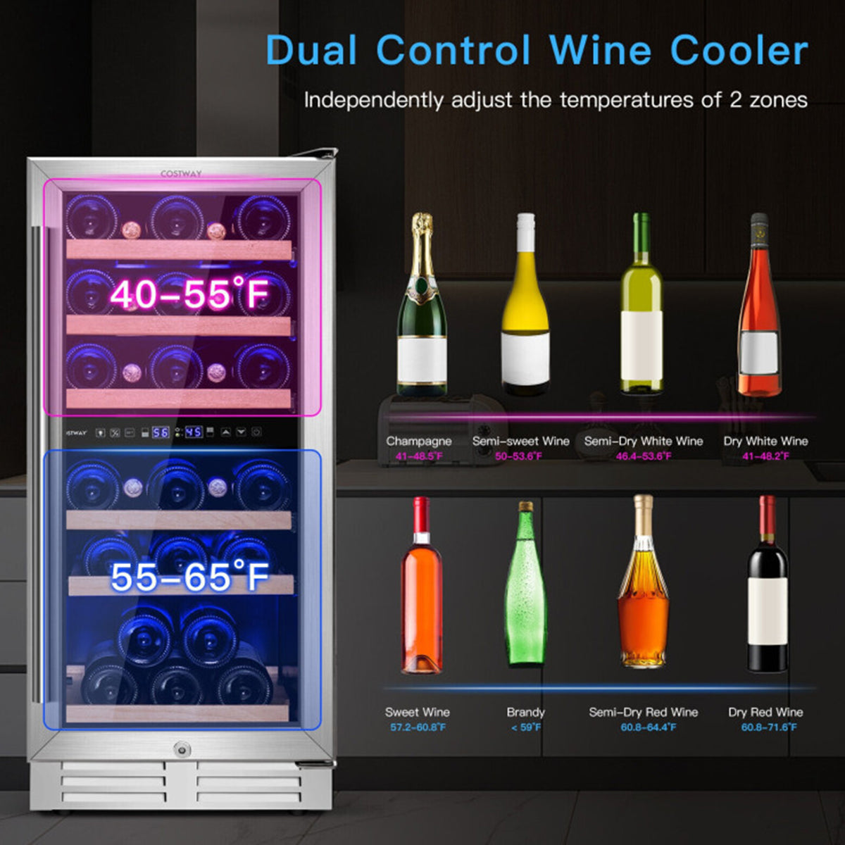 30-Bottle Dual Zone Freestanding Wine Cooler