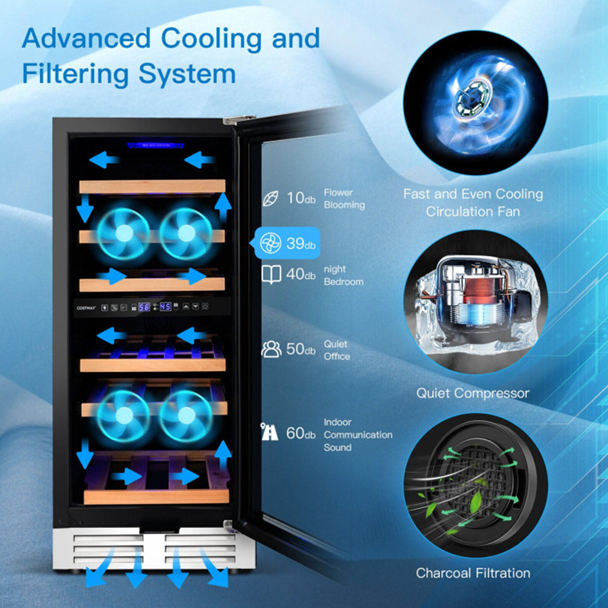 30-Bottle Dual Zone Freestanding Wine Cooler