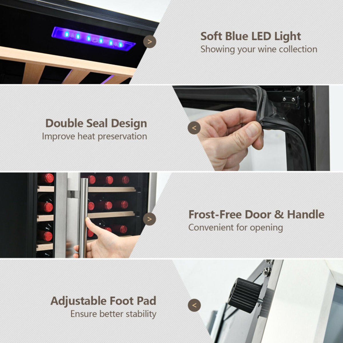Dual Zone 43 Bottle Wine Cooler Refrigerator