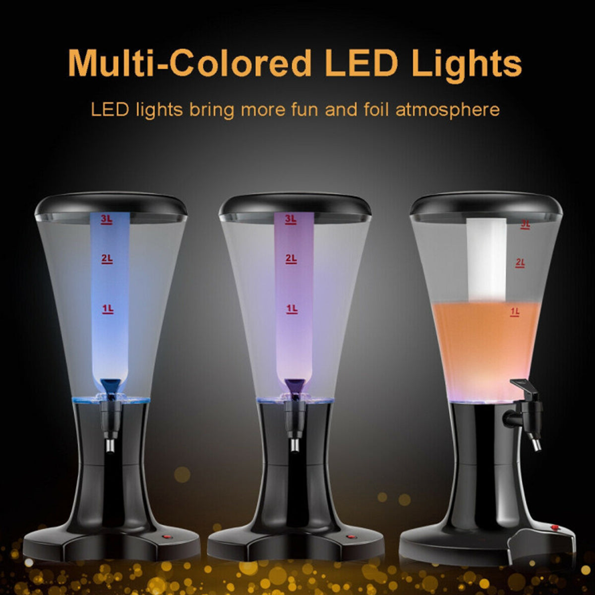 Draft Beer Tower Dispenser with LED Lights (Set of 2)