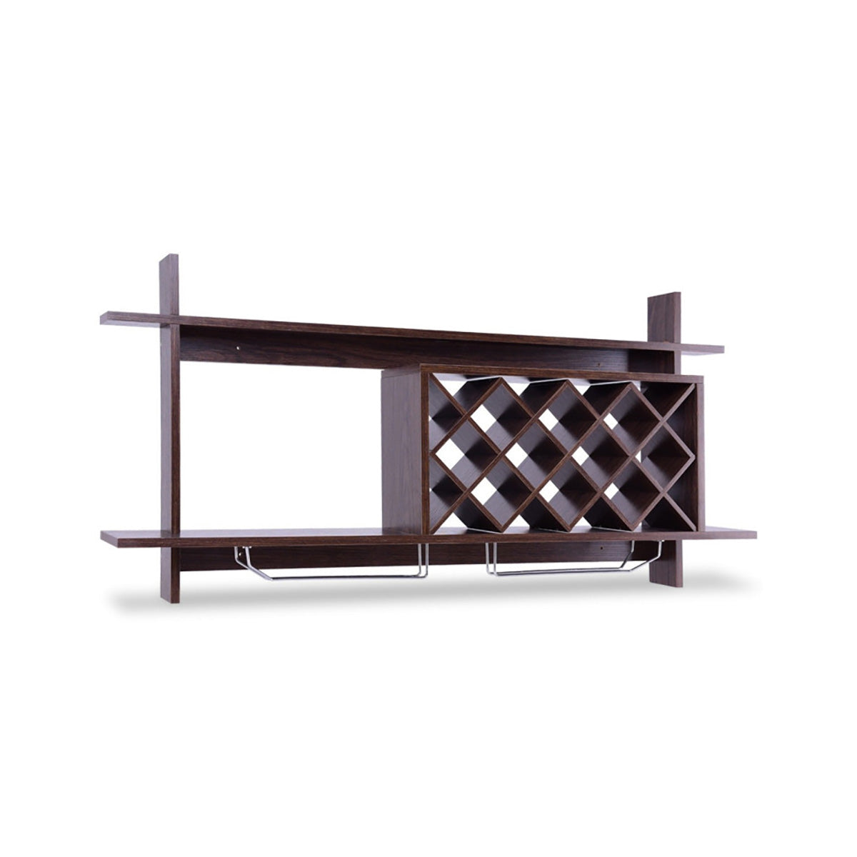 Wall Mount Wine Rack Organizer with Glass Holder