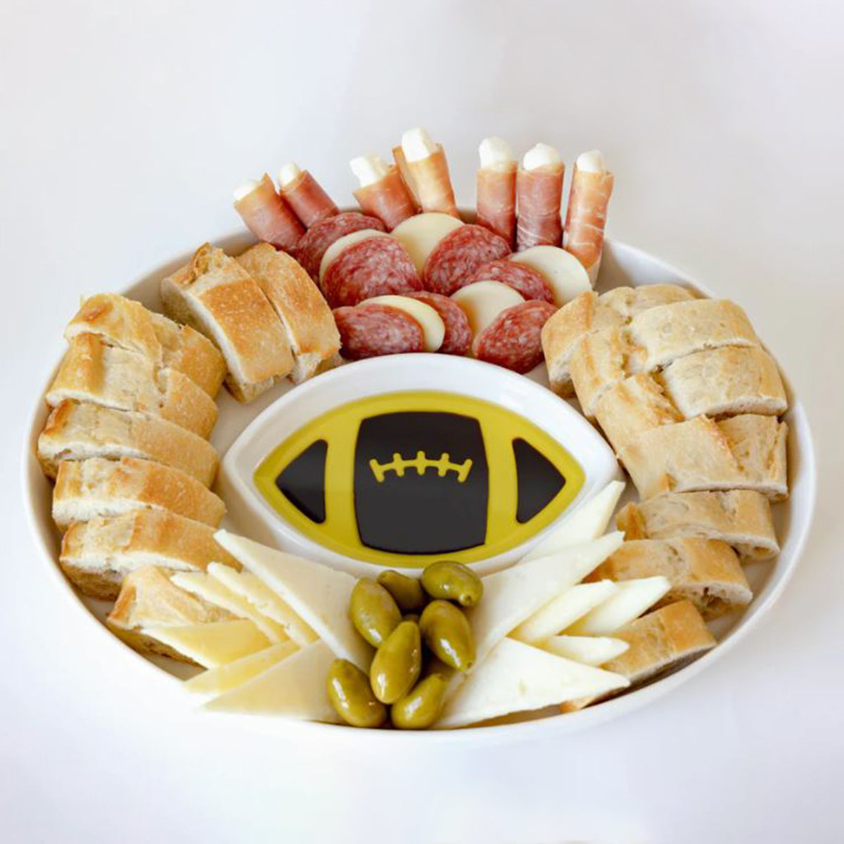 Football Olive Oil and Vinegar Dipping Platter