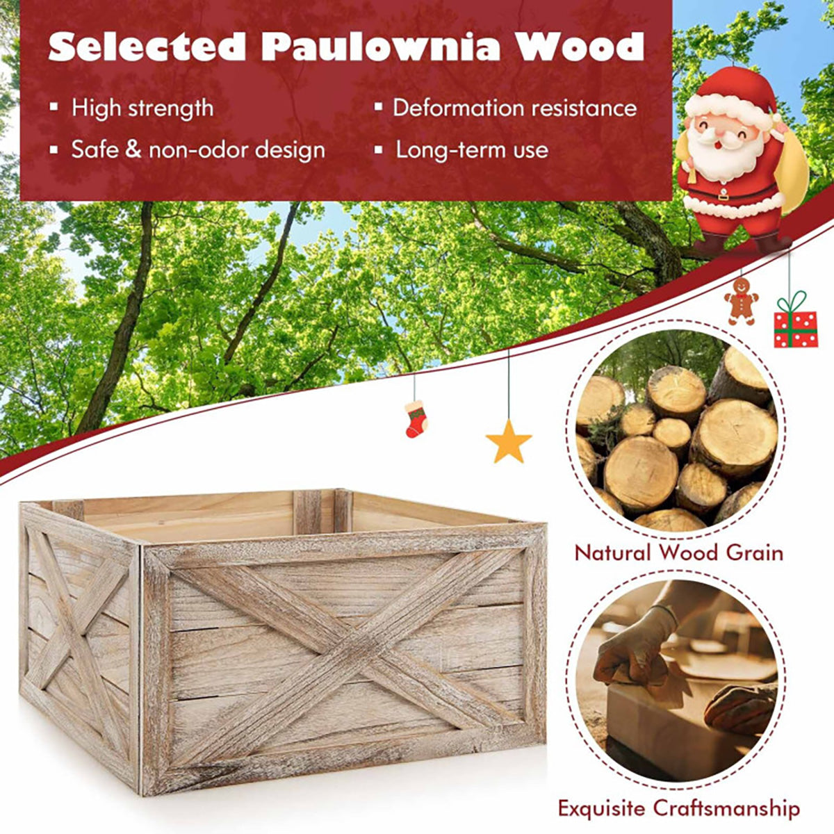 28.5'' Wooden Christmas Tree Collar