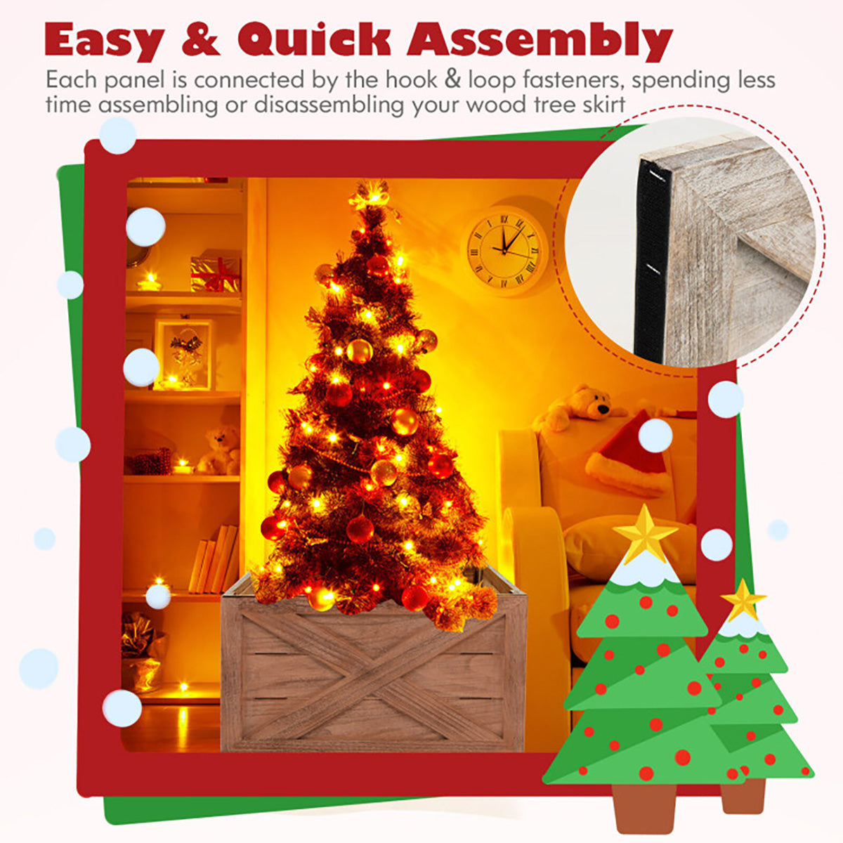 28.5'' Wooden Christmas Tree Collar