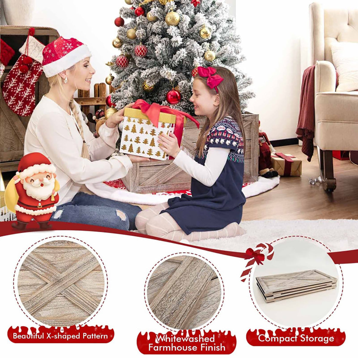 28.5'' Wooden Christmas Tree Collar