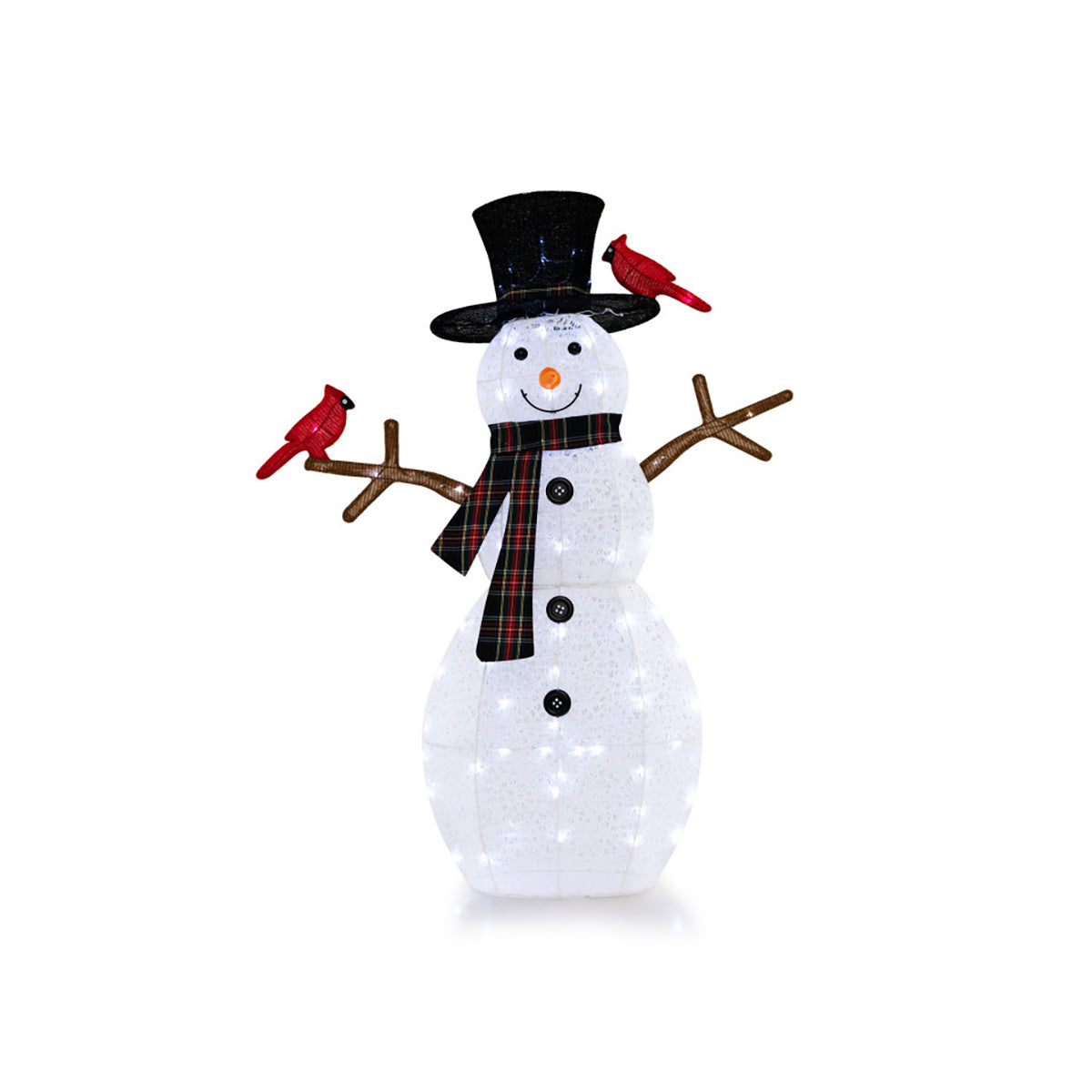 4.2' Pre-Lit Snowman and Cardinal Decoration
