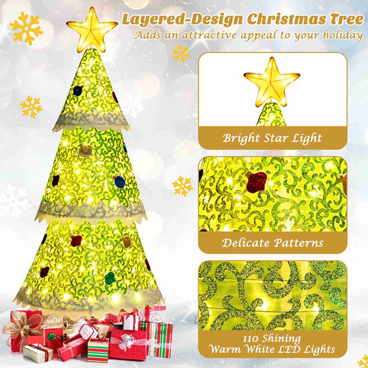 4.6' Pre-Lit Pop-up Christmas Tree