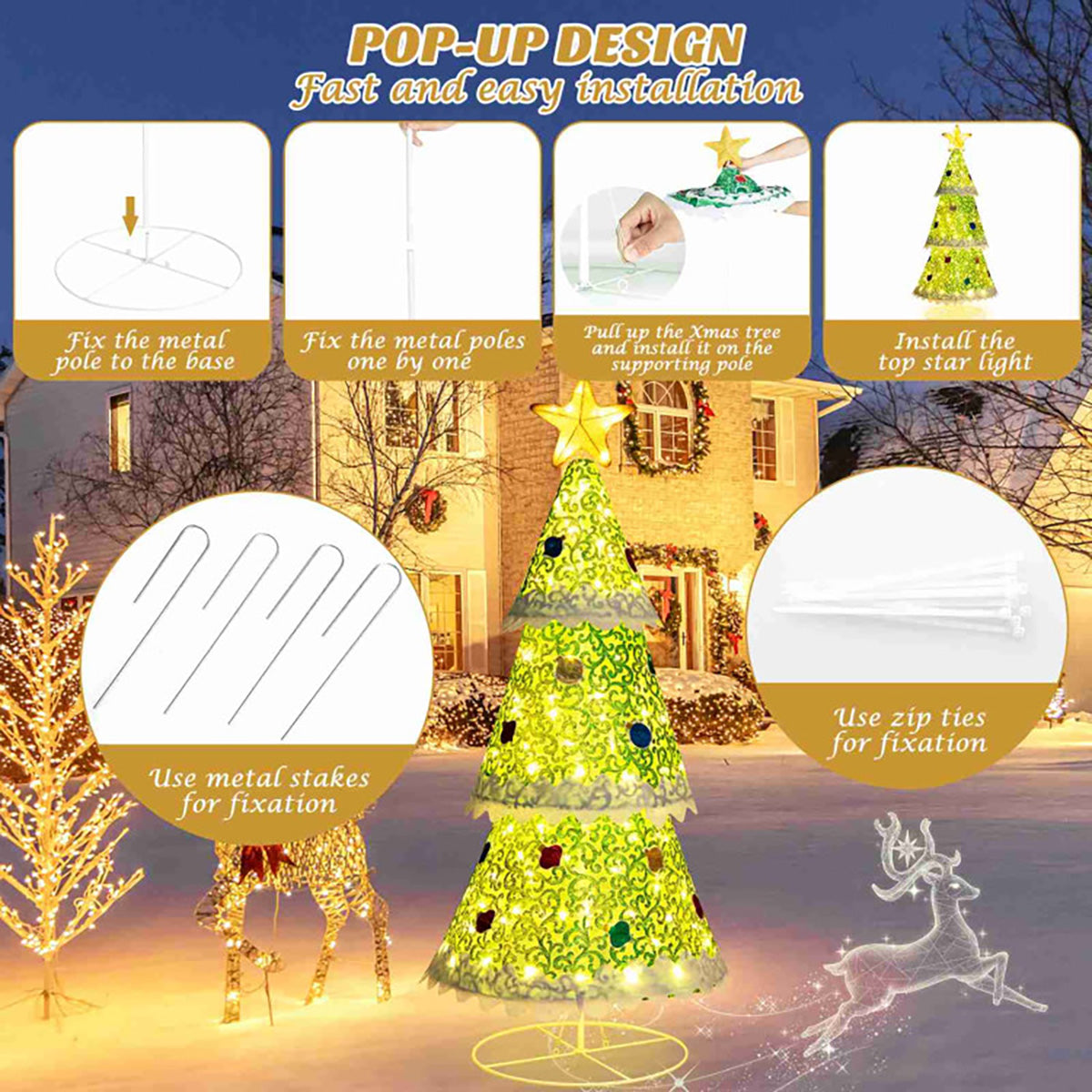 4.6' Pre-Lit Pop-up Christmas Tree